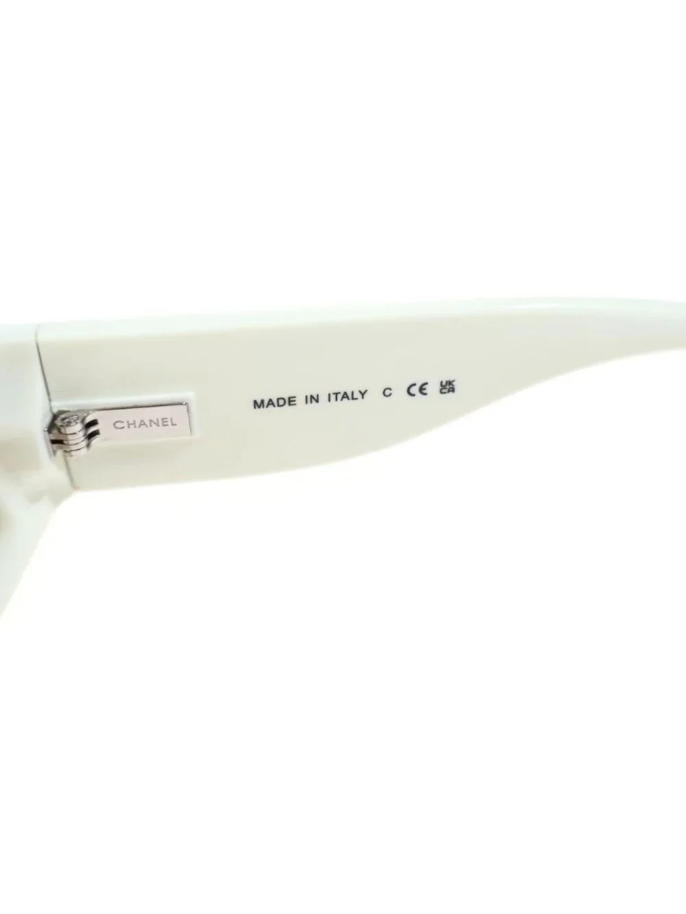 Chanel CC Logo Nylon Fiber Shield Shape Sunglasses Eyewear Black White